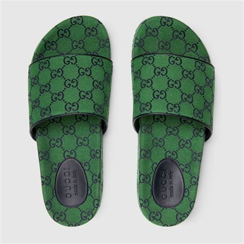 sandales a talons gucci|Gucci canvas slide sandals.